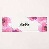 Personalisiert rosa Floral Yogamatte (Vorderseite (Horizontal))