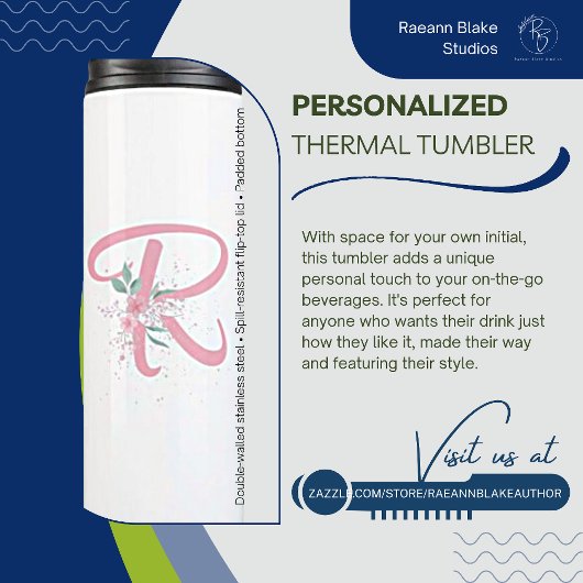 Personalisiert rosa floraler Thermaltumbler Thermosbecher