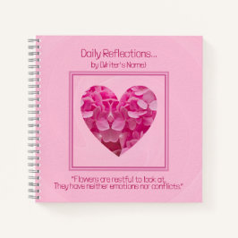 Personalisiert rosa florales Heart Journal Notizblock