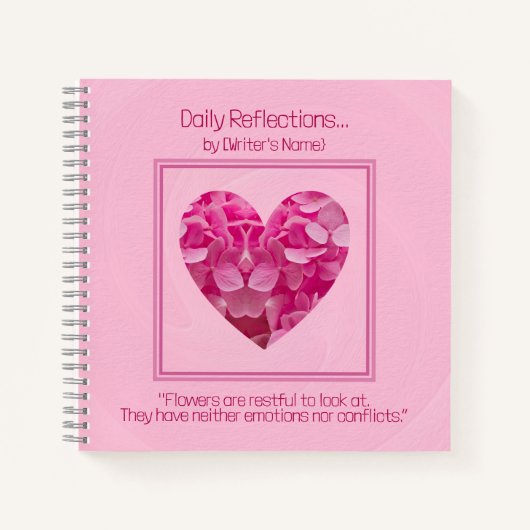 Personalisiert rosa florales Heart Journal Notizblock (Vorderseite)