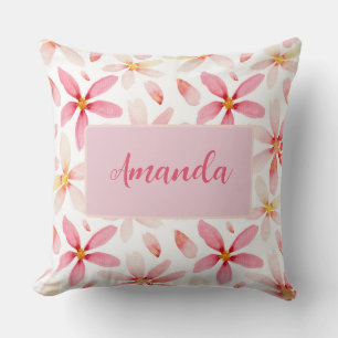Personalisiert rosa, florales Kissen