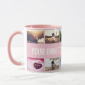 Personalisiert-rosa Foto-Collage und Text Tasse (Links)