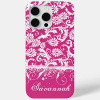 Personalisiert rosa Funky Damask iPhone Cover