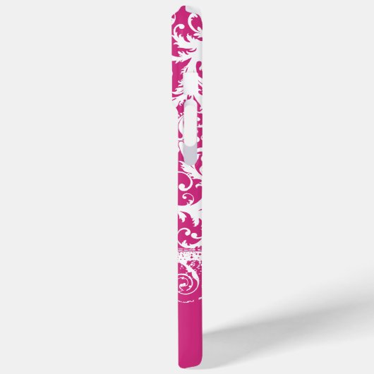 Personalisiert rosa Funky Damask iPhone Cover (Rückseite / Links)
