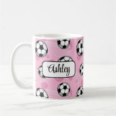 Personalisiert-Rosa-Fußball-Tasse Kaffeetasse (Links)