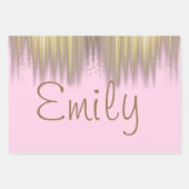 Personalisiert rosa Geburtstag Geschenkpapier Set (Vorderseite)