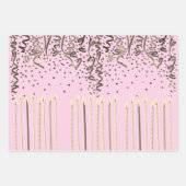Personalisiert rosa Geburtstag Geschenkpapier Set (Vorderseite 3)