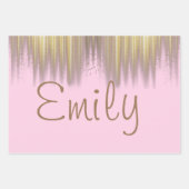 Personalisiert rosa Geburtstag Geschenkpapier Set (Vorderseite)