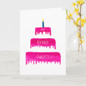 Personalisiert rosa Geburtstagskarte Karte (Gelbe Blume)