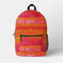 Personalisiert rosa Gelb Abstrakt Bedruckter Rucksack