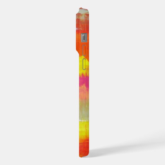 Personalisiert Rosa Gelbe Abstrakte Kunst iPhone Hülle (Linke Seite)