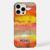 Personalisiert Rosa Gelbe Abstrakte Kunst iPhone Hülle (Rückseite)