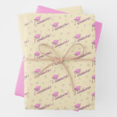 Personalisiert-rosa-gelber Abschluss High School Geschenkpapier Set (Beispiel)