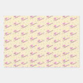 Personalisiert-rosa-gelber Abschluss High School Geschenkpapier Set (Vorderseite)