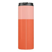 Personalisiert rosa geometrischer Farbblock Orange Thermosbecher (Rückseite)