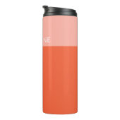 Personalisiert rosa geometrischer Farbblock Orange Thermosbecher (Nach rechts gedreht)