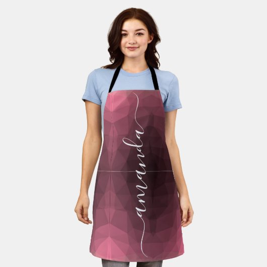 Personalisiert rosa geometrisches Muster Schürze (Getragen)