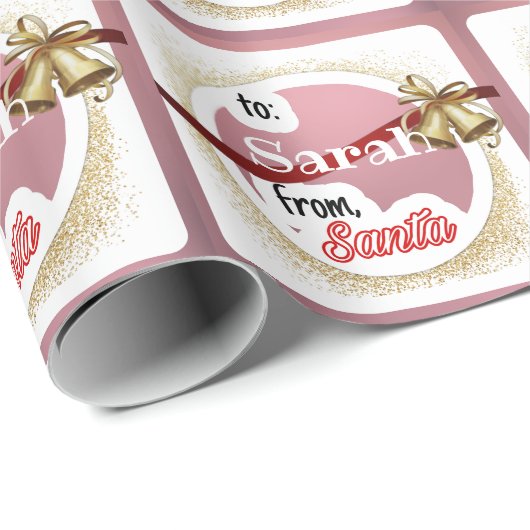 Personalisiert rosa Girl aus Weihnachten Geschenkpapier (Rolleneckpunkt)