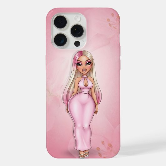 Personalisiert-Rosa-Glamour-Telefonzelle iPhone Hülle (Rückseite)