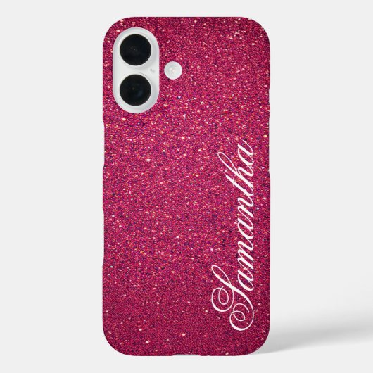 Personalisiert rosa Glitzer Case-Mate iPhone Hülle (Rückseite)