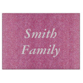 Personalisiert rosa Glitzer Cutting Board Schneidebrett (Vorderseite)