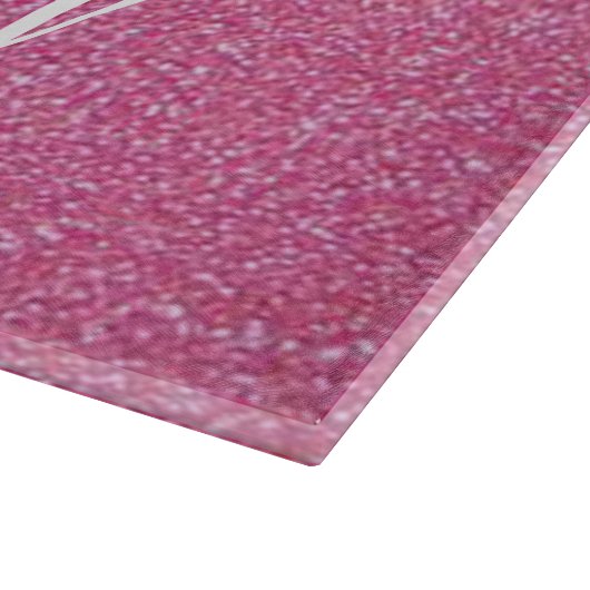 Personalisiert rosa Glitzer Cutting Board Schneidebrett (Ecke)