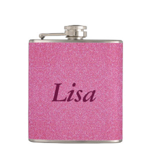 Personalisiert rosa Glitzer Flask Flachmann