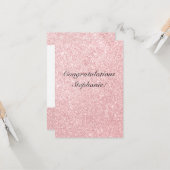 Personalisiert rosa Glitzer Glückwunschkarte Karte (Vorderseite/Rückseite Beispiel)
