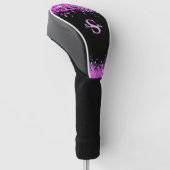 Personalisiert rosa Glitzer Golf Headcover (angewinkelt)