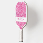 Personalisiert rosa Glitzer Pickleball Paddel Schläger (Links)