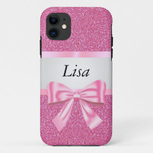 Personalisiert rosa Glitzer Rosa Bogen Case-Mate iPhone Hülle