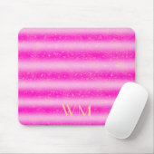 Personalisiert-Rosa-Glitzer-Streifen Mousepad (Mit Mouse)
