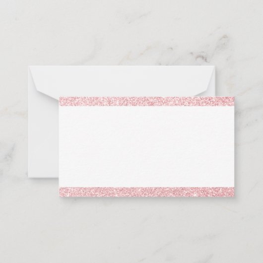 Personalisiert rosa Glitzer Style Danke Karte (Rückseite)