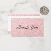 Personalisiert rosa Glitzer Style Danke Karte (Vorderseite/Rückseite Beispiel)