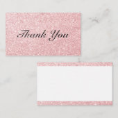 Personalisiert rosa Glitzer Style Danke Karte (Vorne/Hinten)