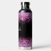 Personalisiert rosa Glitzer Trinkflasche (links)