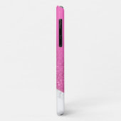 Personalisiert rosa Glitzer - Weißer Marmor Case-Mate iPhone Hülle (Hinten/Links)