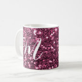 Personalisiert rosa Glitzer Zwei-Tone-Kaffee-Tasse Kaffeetasse (Vorderseite Links)