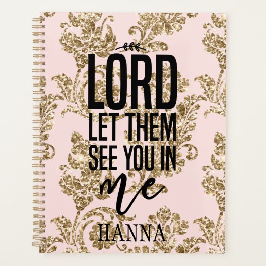 Personalisiert-rosa-goldener Motivierend Planer (Vorderseite)