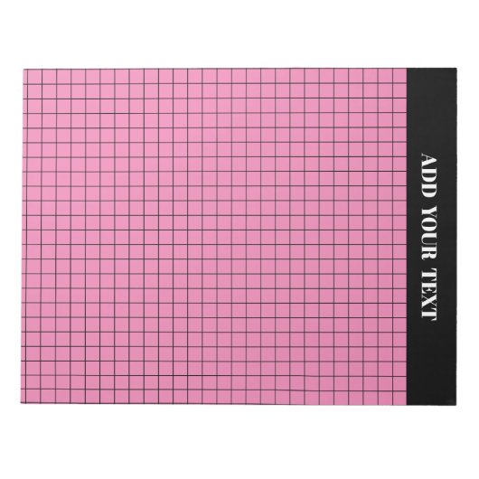 Personalisiert rosa Grosses Graph Paper Notizblock (Vorderseite)