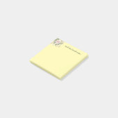 Personalisiert rosa grüne Blüte vom Schreibtisch d Post-it Klebezettel (angewinkelt)