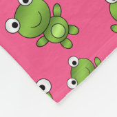 Personalisiert rosa grüne Frösche Rosa Herzstreife Fleecedecke (Ecke)