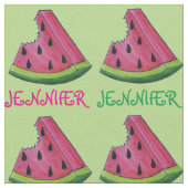 Personalisiert Rosa Grüne Wassermelone Slice Fruch Stoff (Nahaufnahme)
