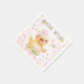 Personalisiert rosa Gummi Duck Paper Napkin Serviette (Ecke)