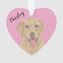 Personalisiert rosa Heart Dudley Labrador Ornament
