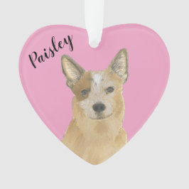 Personalisiert rosa Heart Red Cattledog Heeler Ornament