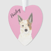 Personalisiert rosa Hecht Red White Cattledog Heel Ornament (Vorderseite)