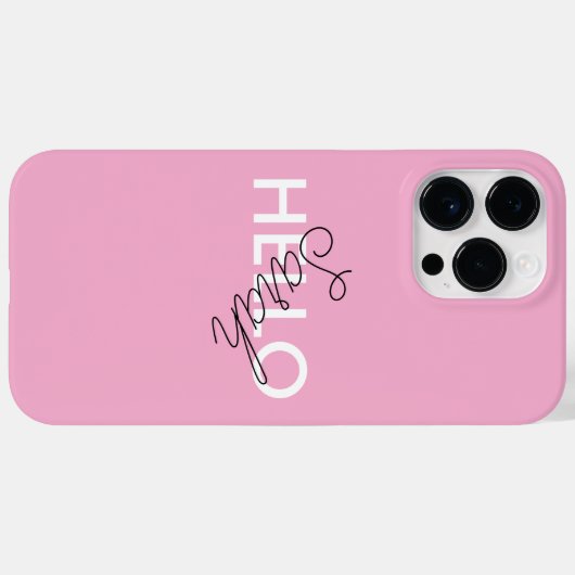 Personalisiert rosa "Hello"-Handy-Fall mit benutze Case-Mate iPhone Hülle (Rückseite (Horizontal))