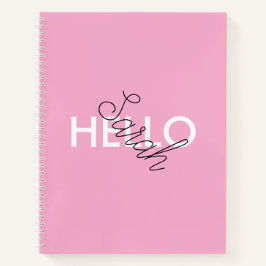 Personalisiert-rosa "Hello"-Notebook mit benutzerd Notizblock
