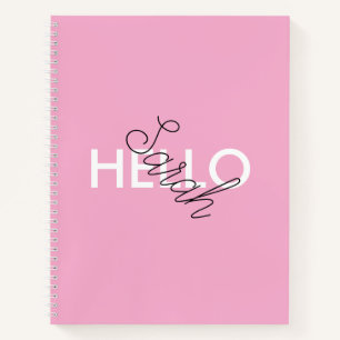 Personalisiert-rosa "Hello"-Notebook mit benutzerd Notizblock